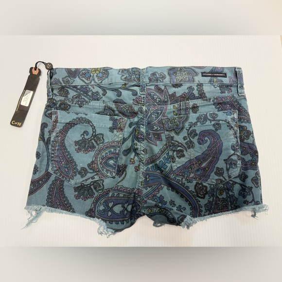 Citizens of Humanity‎ Manic Cheeky Short Corduroy Paisley Frayed Size 27 NWT - Picture 2 of 12